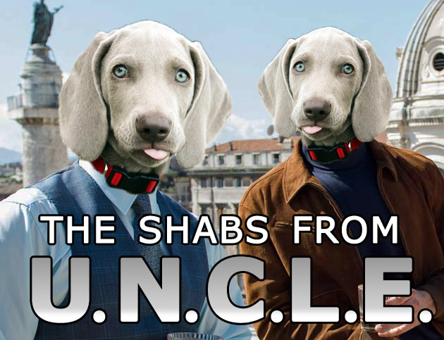Shabby's head on the body of each main character from the film The Man From U.N.C.L.E.